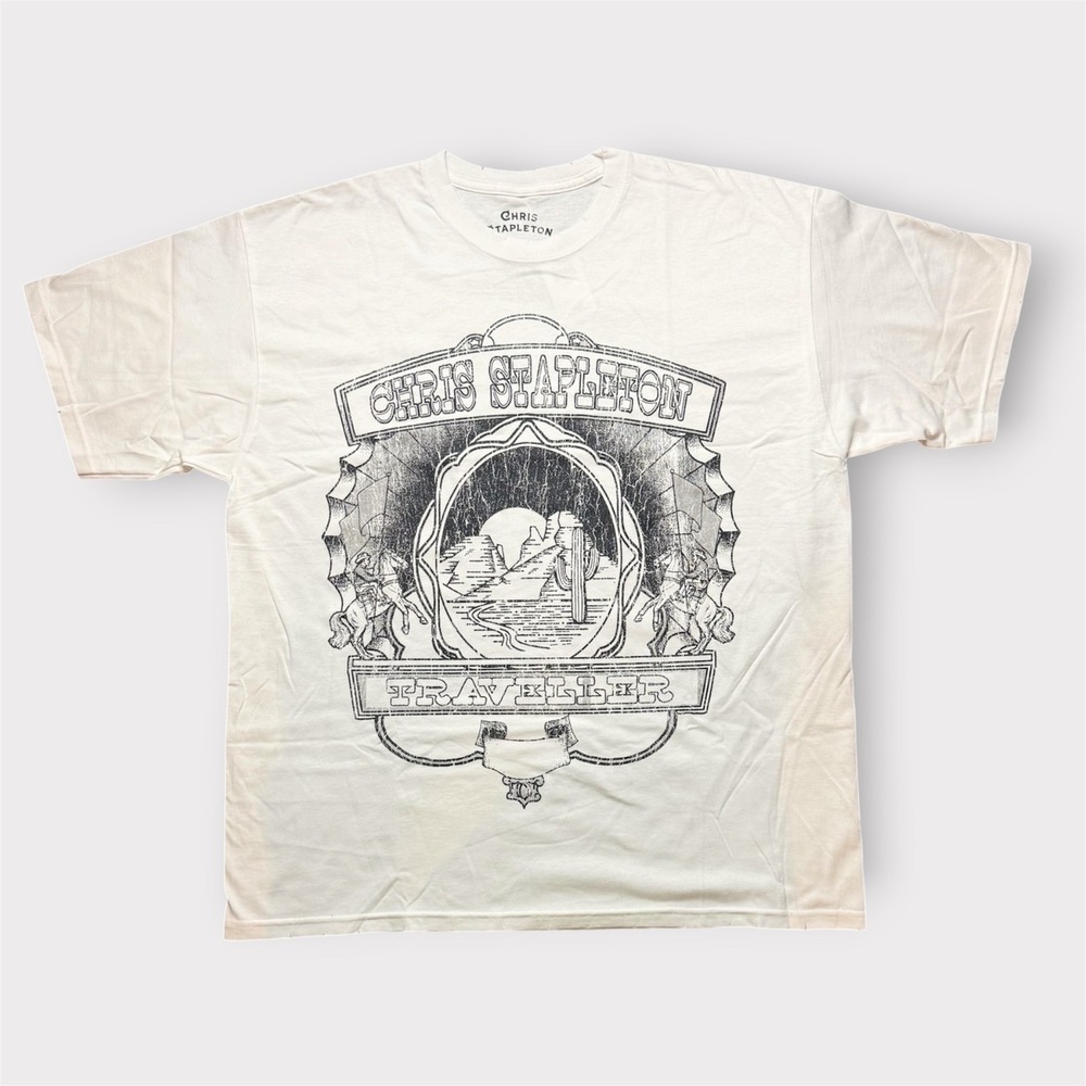 Chris Stapleton Traveller Graphic T-Shirt White XL Country Music Tour Tee